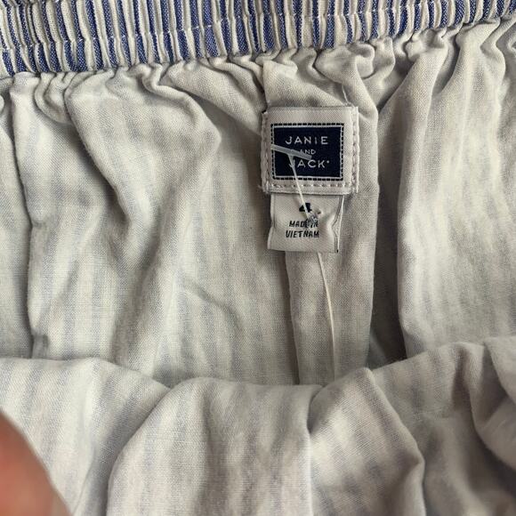 Janie & Jack Blue Striped Off the Shoulder Romper - Picture 4 of 8